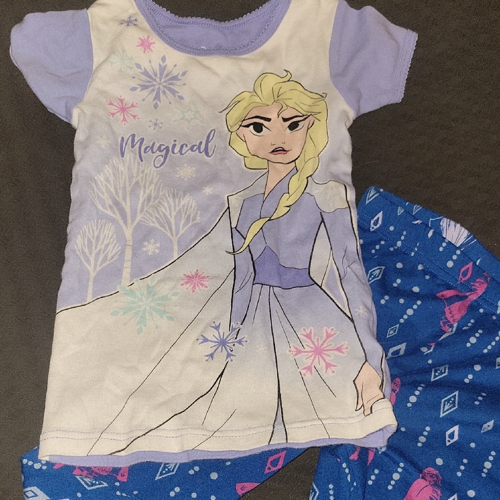 Frozen II Disney Elsa Kids Pajamas - Blue and White 8
